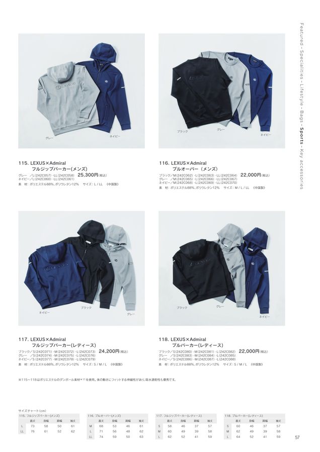 【新品未使用】アドミラル×LEXUS レクサス フルジップ パーカー グレー M LEXUS COLLECTION 2025-26 AUTUMN／WINTER