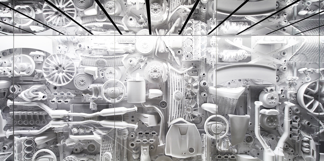 Car Parts Wall Installation | INTERSECT BY LEXUS