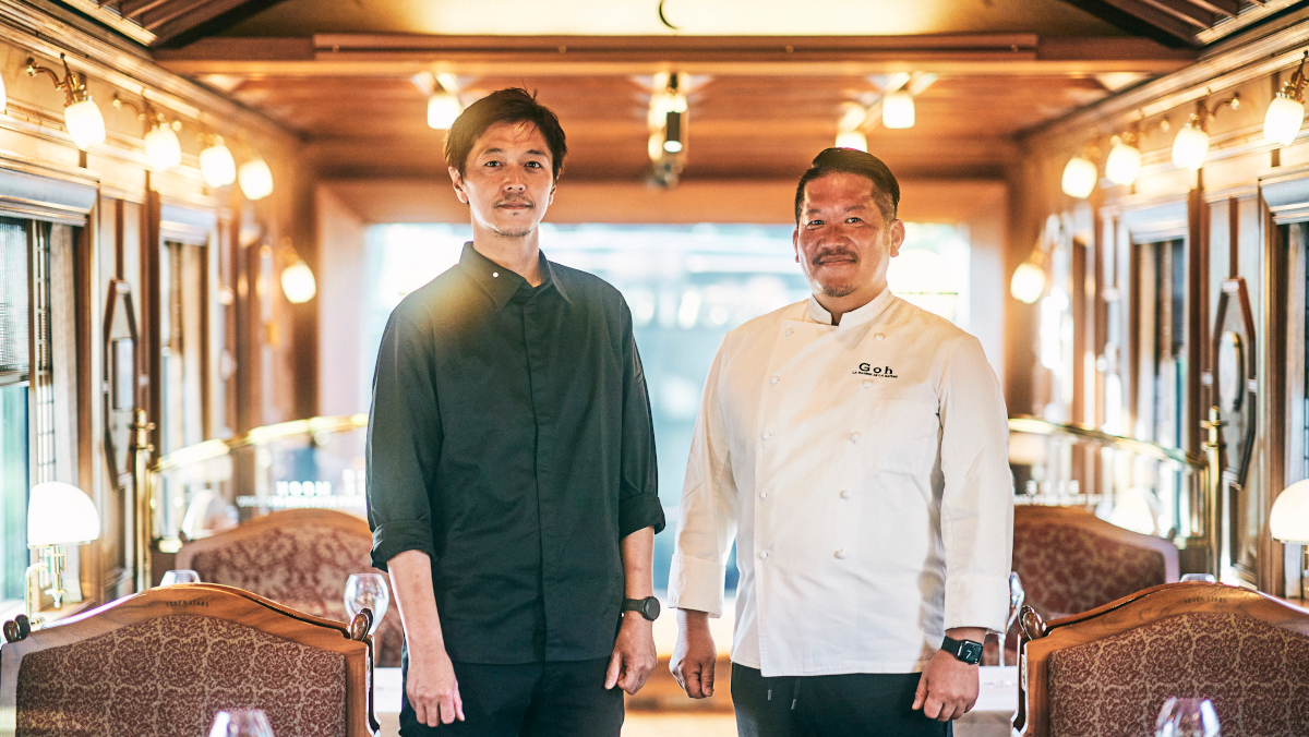 「フロリレージュ」の川手寛康シェフ(左)と「ラ メゾン ドゥ ラ ナチュール ゴウ」の福山剛シェフ(右)