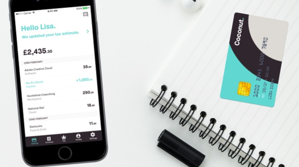 イギリスのフリーランサー用の銀行口座である「Coconut」©getcoconut.com