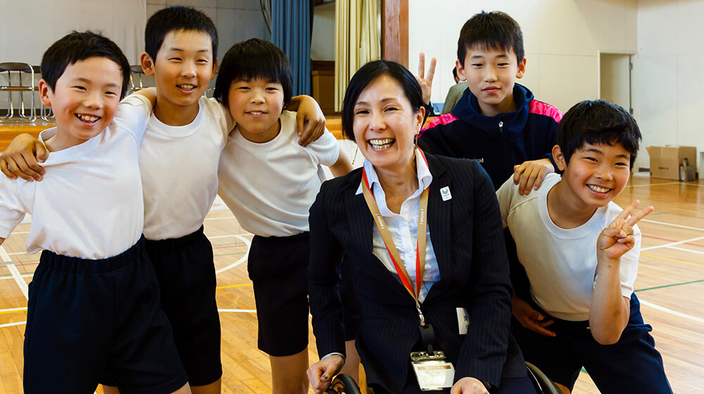 『I'mPOSSIBLE』を使った授業の後、参加した子どもの明るい笑顔が最大の成果