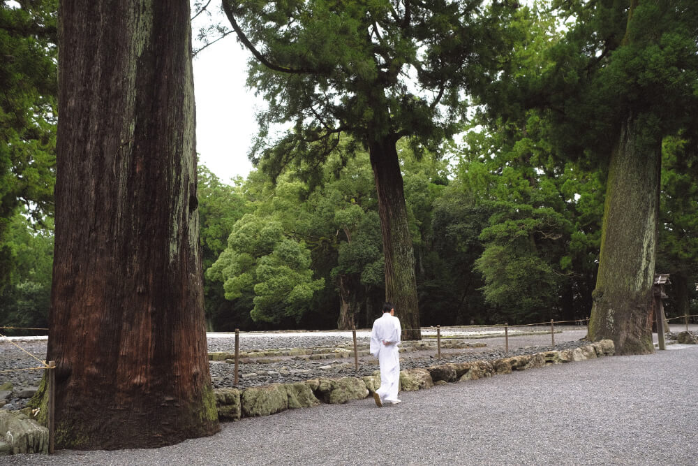 整然とした神宮の中に入ると空気まで澄み渡るよう