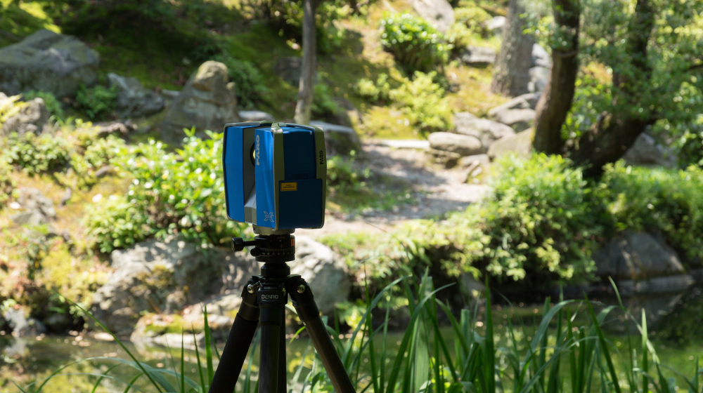米ファロー社の3Dレーザースキャナー。60㎝という至近距離から130m先までが計測可能範囲だ