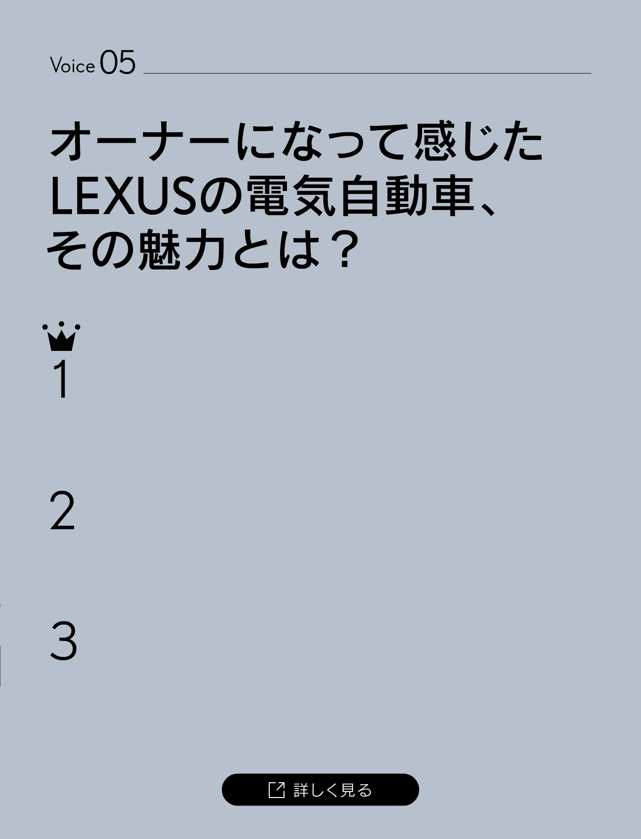 LEXUS LEXUS BEV OWNER S VOICE LEXUS LEXUS BEV OWNER S VOICE