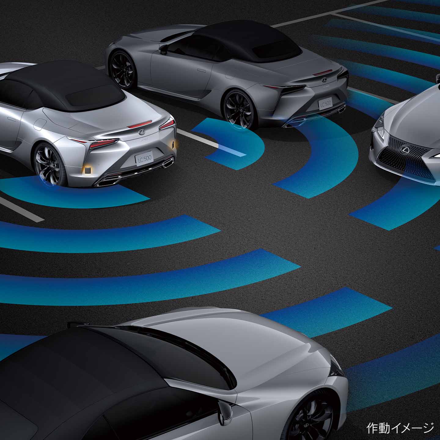 駐車場からの後退を支援する